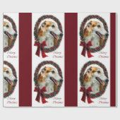 Borzoi Kerstmis Wreath Cadeaupapier (Vlak)