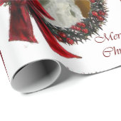 Borzoi Kerstmis Wreath Cadeaupapier (Rol Hoek)