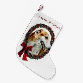 Borzoi Kerstmis Wreath Kleine Kerstsok