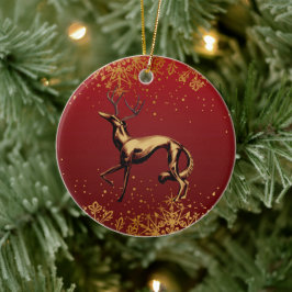 Borzoi Kerstversiering Keramisch Ornament