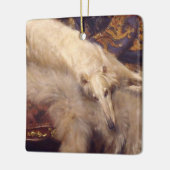 Borzoi Kerstversiering Keramisch Ornament (Links)