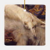 Borzoi Kerstversiering Keramisch Ornament (Achterkant)