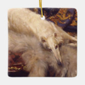 Borzoi Kerstversiering Keramisch Ornament (Voorkant)