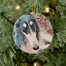 Borzoi Kerstversiering Keramisch Ornament