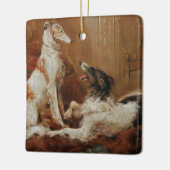 Borzoi Kerstversiering Keramisch Ornament (Links)