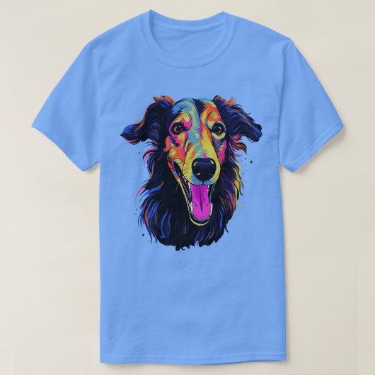Borzoi lachend t-shirt (Design voorkant)