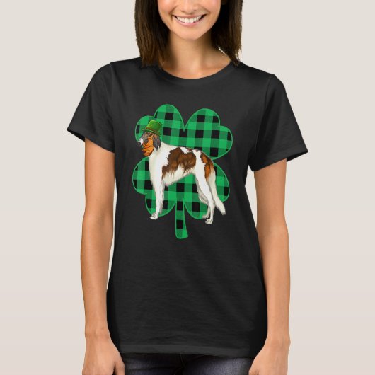 Borzoi Leprechaun St Patricks Day Lucky C T-shirt (Voorkant)