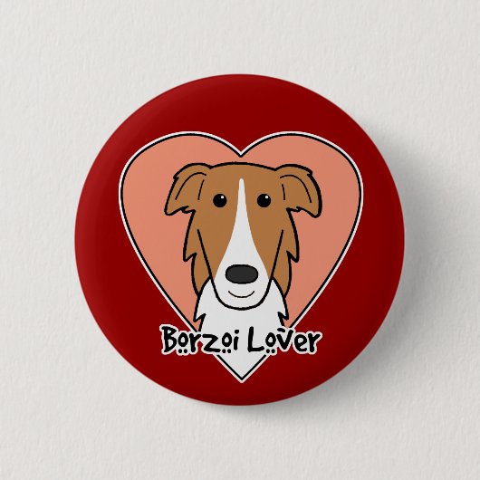 Borzoi Lover Ronde Button 5,7 Cm (Voorkant)