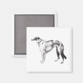 Borzoi Martynow Etsen Magneet (Voorkant / Achterkant)