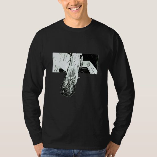 BORZOI MEME LANGE NEUS HOND T-SHIRT (Voorkant)