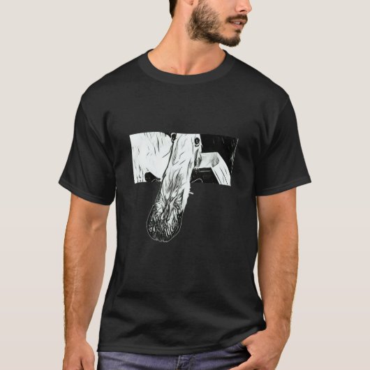 BORZOI MEME LONG NOSE DOG T-SHIRT (Voorkant)