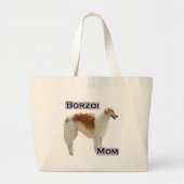 Borzoi Moeder 4 Grote Tote Bag (Voorkant)