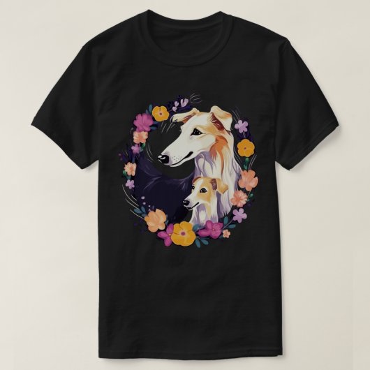 Borzoi-Moederdag T-shirt (Design voorkant)