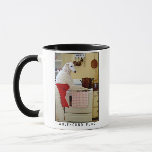 Borzoi mok Russian Wolfhound windhond keuken (Links)