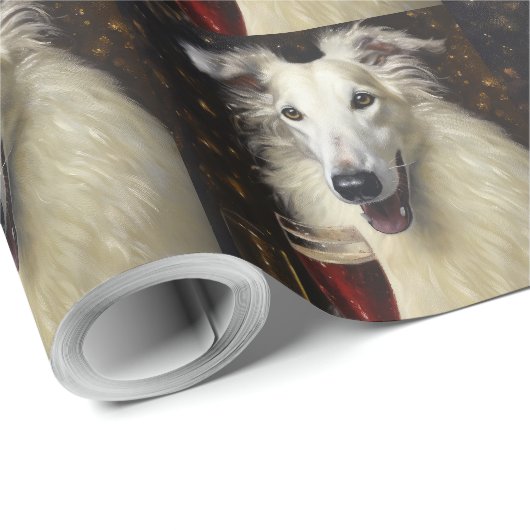 Borzoi Nieuwjaar Cadeaupapier (Rol Hoek)
