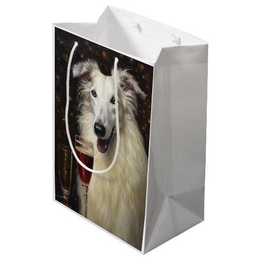 Borzoi Nieuwjaar Medium Cadeauzakje (Achterkant Gekanteld)