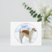 Borzoi Noel Feestdagenkaart (Staand voorkant)