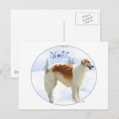 Borzoi Noel Feestdagenkaart (Voorkant / Achterkant)