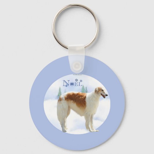 Borzoi Noel Sleutelhanger (Voorkant)