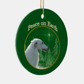 Borzoi Peace Keramisch Ornament (Rechts)