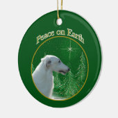 Borzoi Peace Keramisch Ornament (Links)