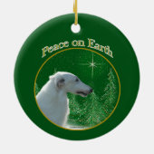 Borzoi Peace Keramisch Ornament (Achterkant)