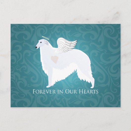 Borzoi Pet Loss Sympathie Design Briefkaart (Voorkant)