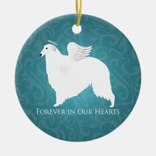 Borzoi Pet Loss Sympathie Design Keramisch Ornament (Voorkant)