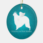 Borzoi Pet Loss Sympathie Design Keramisch Ornament (Links)