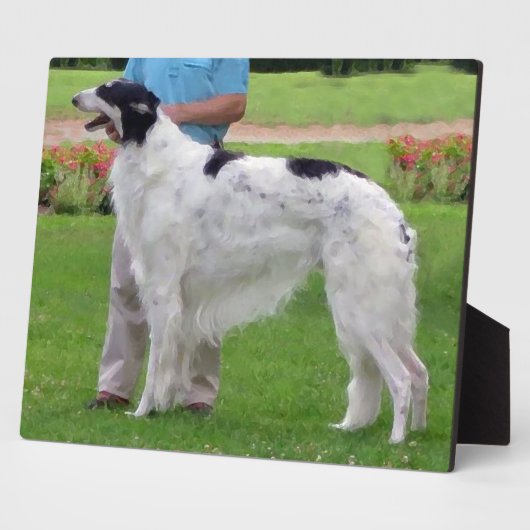 Borzoi Portret Fotoplaat (Zijkant)