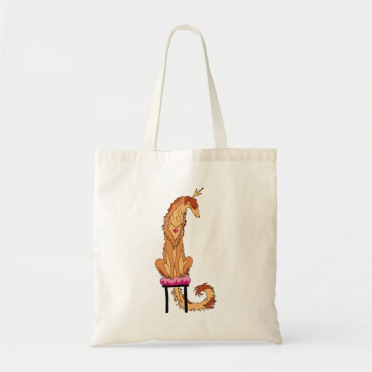 Borzoi Prinsessen Rood en Goud Tote Bag (Voorkant)