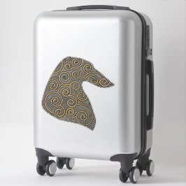 Borzoi-profiel uitgestanste vinyl sticker