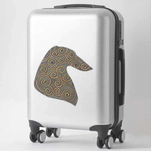 Borzoi-profiel uitgestanste vinyl sticker (Koffer)