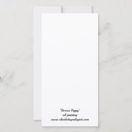 Borzoi Puppy Dog Art Hartelijk dank Bedankkaart (Achterkant)