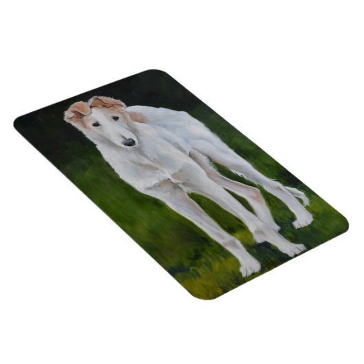 Borzoi Puppy Dog Art Magnet Magneet (Rechterzijde)