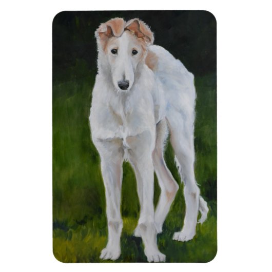 Borzoi Puppy Dog Art Magnet Magneet (Verticaal)