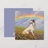 Borzoi Rainbow Bridge Aangepaste naam Hond Memoria (Voorkant / Achterkant)