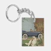 Borzoi Reizen Acryl Sleutelhanger (Voorkant Links)