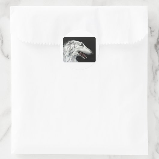 borzoi ronde sticker (Tas)