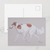 Borzoi Russia Wolfhound Canine Dog Art Briefkaart (Voorkant / Achterkant)