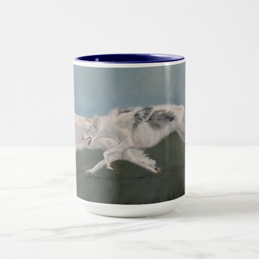 Borzoi Russian Wolfhound Dog Art 15 oz Mok (Midden)