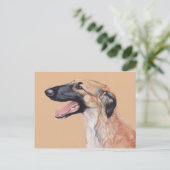 Borzoi Russian Wolfhound Dog Art Briefkaart (Staand voorkant)
