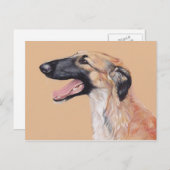 Borzoi Russian Wolfhound Dog Art Briefkaart (Voorkant / Achterkant)