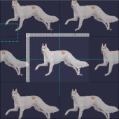 Borzoi Russian Wolfhound Dog Art Fabric Stof (Delen)