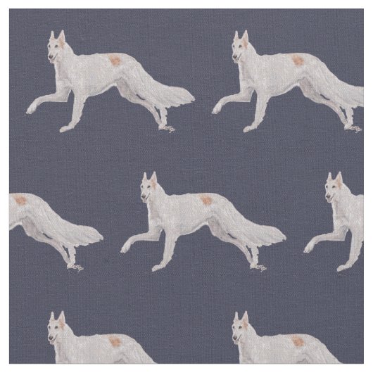 Borzoi Russian Wolfhound Dog Art Fabric Stof (Close Up)