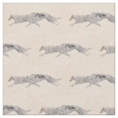 Borzoi Russian Wolfhound Dog Art Fabric Stof (Close Up)