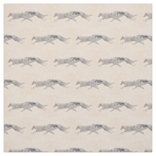 Borzoi Russian Wolfhound Dog Art Fabric Stof (Swatch)