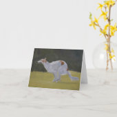 Borzoi Russian Wolfhound Dog Art Note Kaart (Gele Bloem)