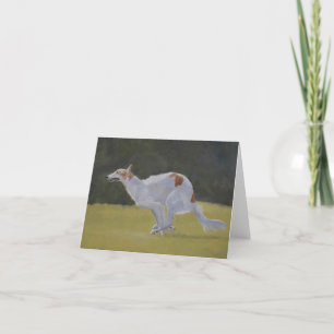 Borzoi Russian Wolfhound Dog Art Note Kaart