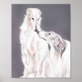 Borzoi Russian Wolfhound Dog Art Poster (Voorkant)